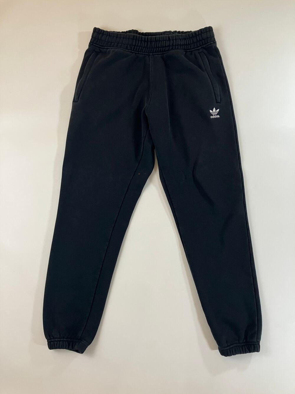 Adidas Originals Men’s L Black Fleece Jogger Sweatpants Trefoil Logo